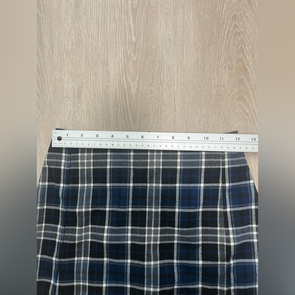 John Galt Plaid Navy Mini Skirt Academia Fall Outfit - Picture 4 of 7